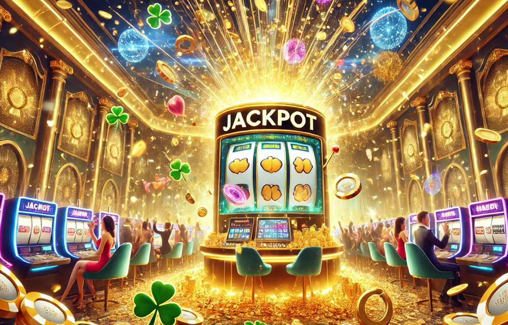 Máy Slot và biểu tượng jackpot minh họa bài viết EE88